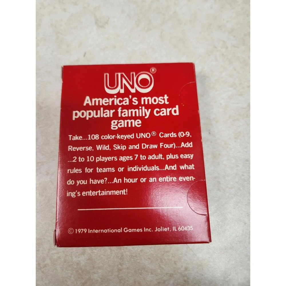 Vintage 1979 Uno Card Game International Games Inc IGI Original Red Box Retro - Picture 2 of 2